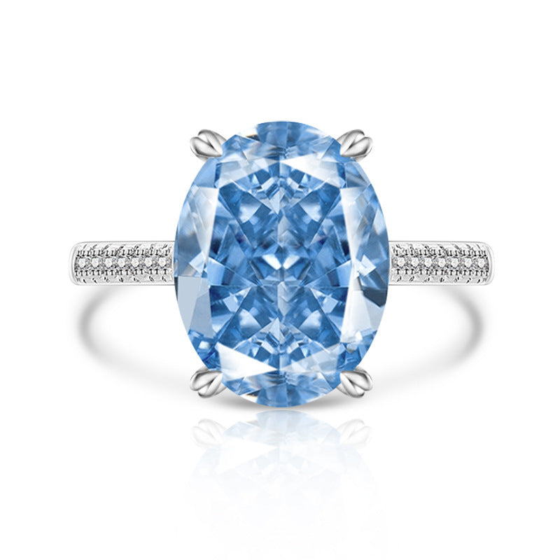 Female Versatile Casual Papalacha High Carbon Diamond Ice Flower Ring