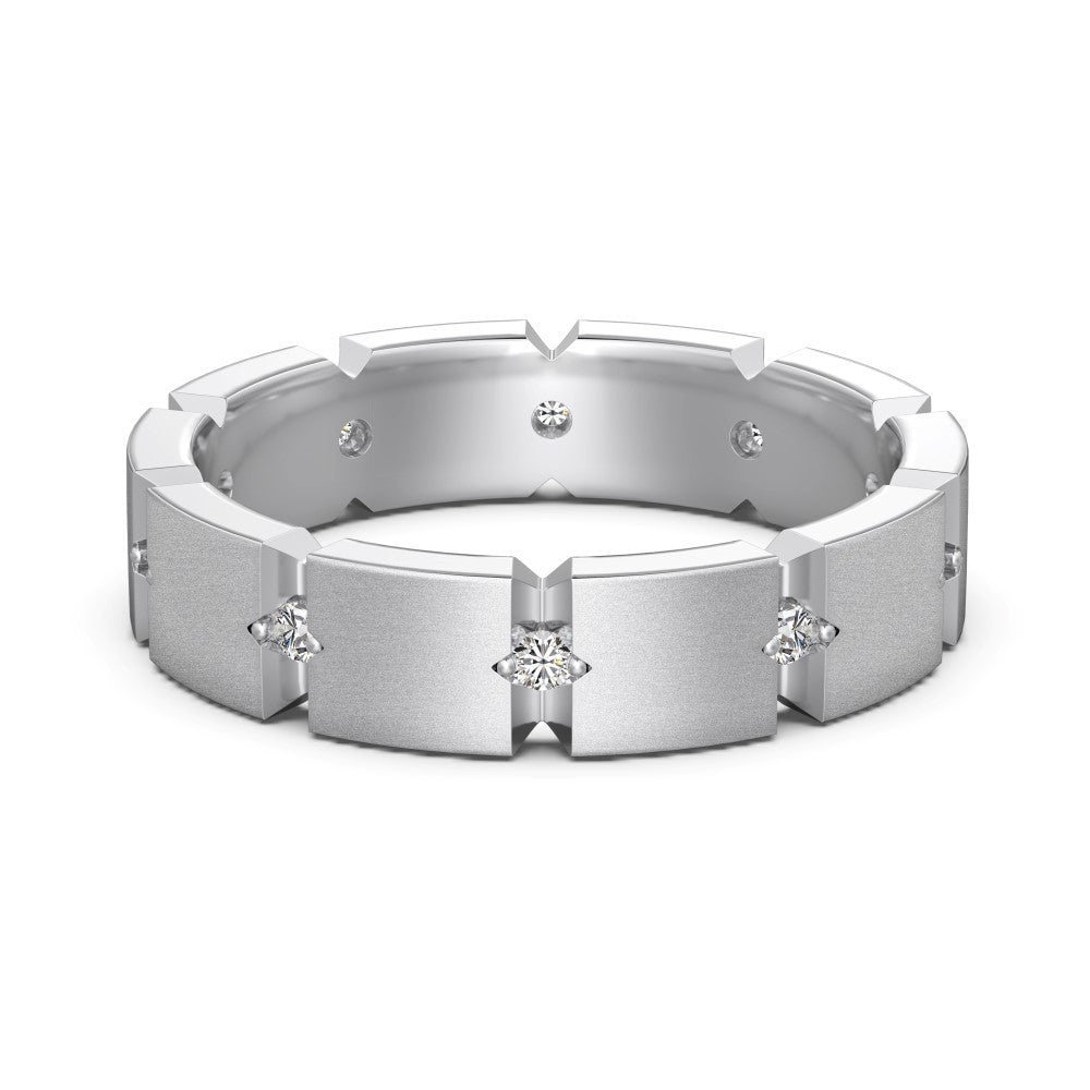 S925 Sterling Silver Men And Women Couple Rings Personality Fashion Round Zirconium Gang Drill Slim Ring Simple All-match