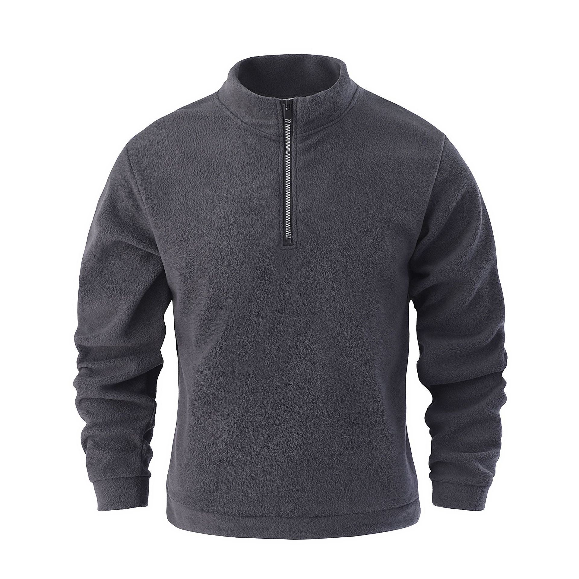Men's Casual Pullover Jacquard Fleece Stand-up Collar Sweatshirt