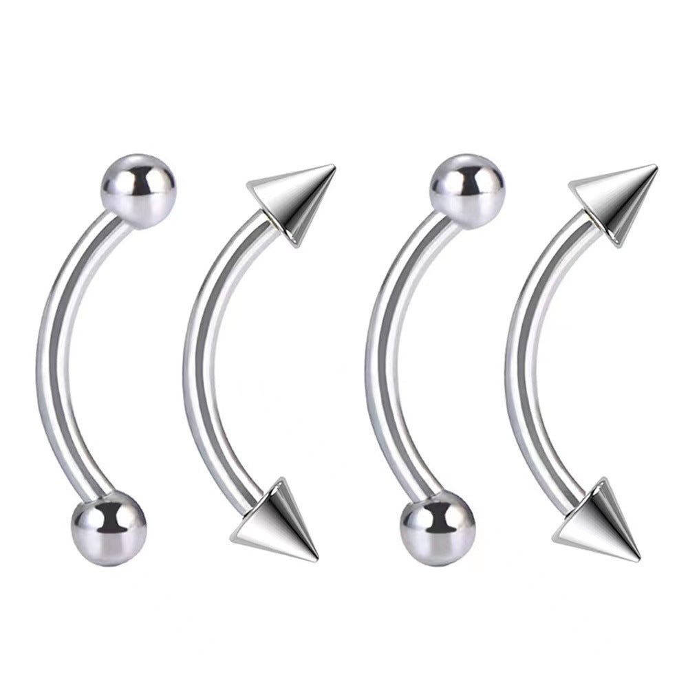 F136 Titanium Alloy Internal Thread Double Head Bending Rod Eyebrow Ring