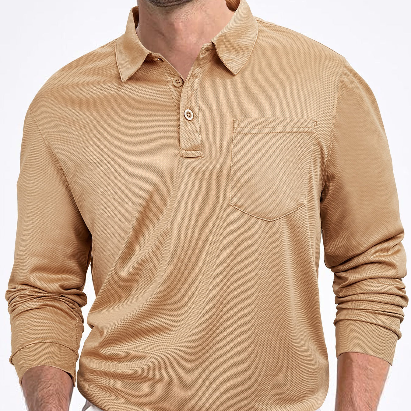 Men's Casual Loose Solid Color Long Sleeve Shirt