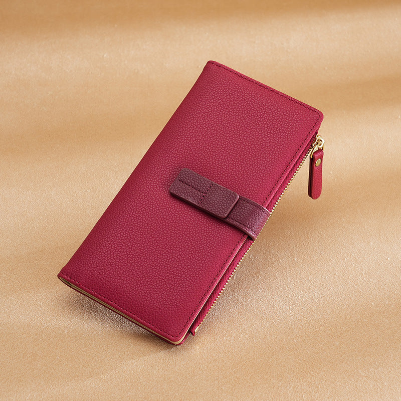 Long Multiple Card Slots Zipper Bag Buckle Korean Style High Sense Women's Wallet