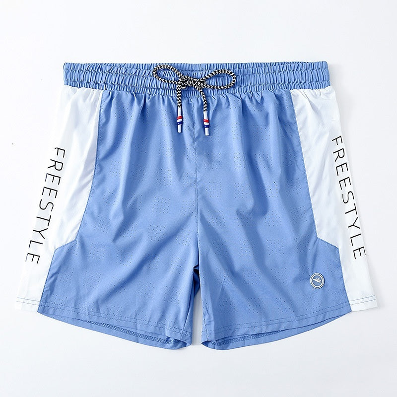 Polyester Men's Anti-embarrassment Comfortable Loose Large Size Five-point Beach Pants Quick-drying Can Be Washed