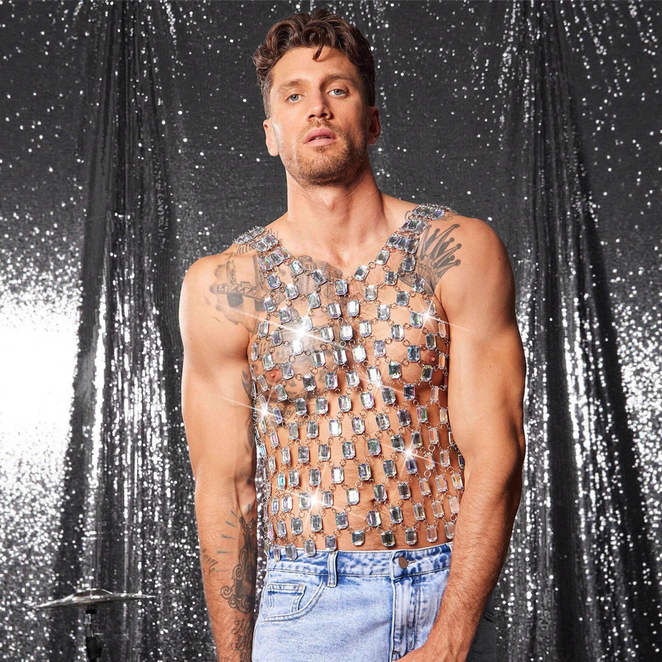 Heavy Metal Style Gem Vest Top