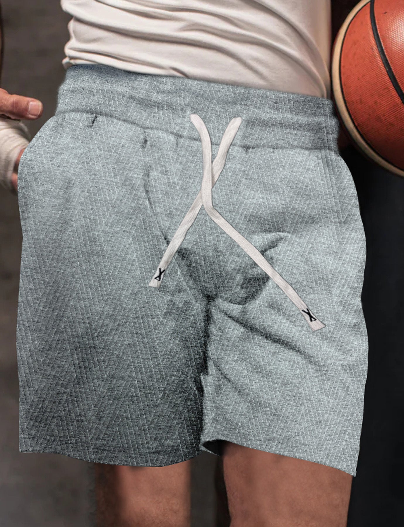 Men's New Drawstring Loose Brushed Skin-friendly Casual Sports Shorts