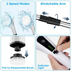 Electric Spin Scrubber Cordless Cleaning Brush Extendable With 8 Replaceable Heads 2 Speed Adjustable Extension Arm Bathroom Tub Tile Floor