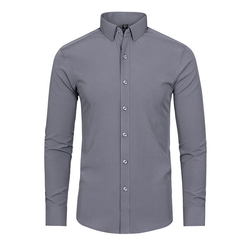 Full Elastic Force Non-ironing Men's Long-sleeved Shirt
