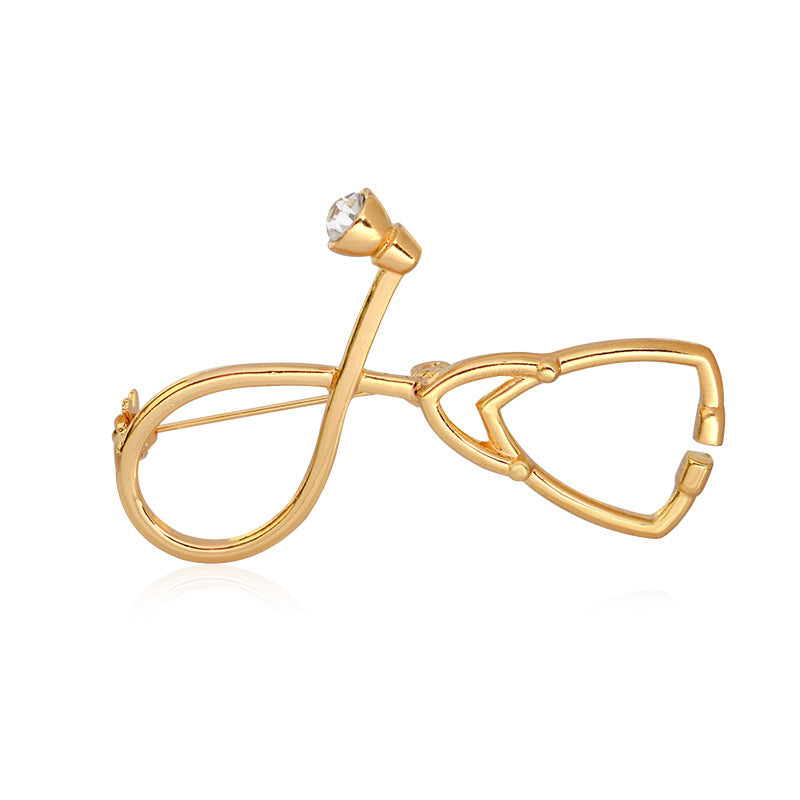 Doctor Stethoscope Brooch Oil Dripping Alloy Pin