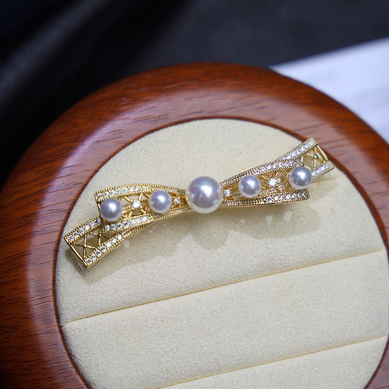 Chanel-style Bow Multi-pearl Brooch For Women