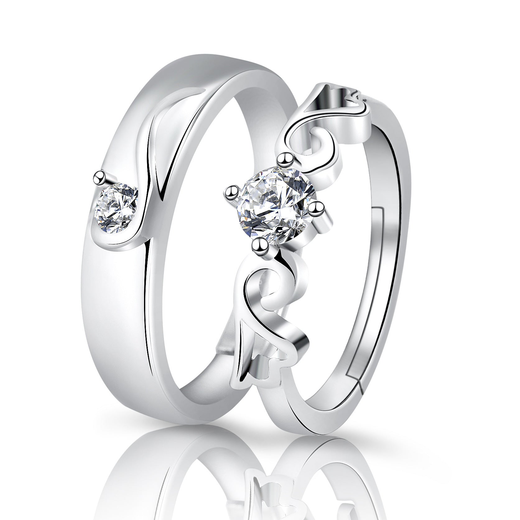 Moissanite Engagement Couple Couple Rings