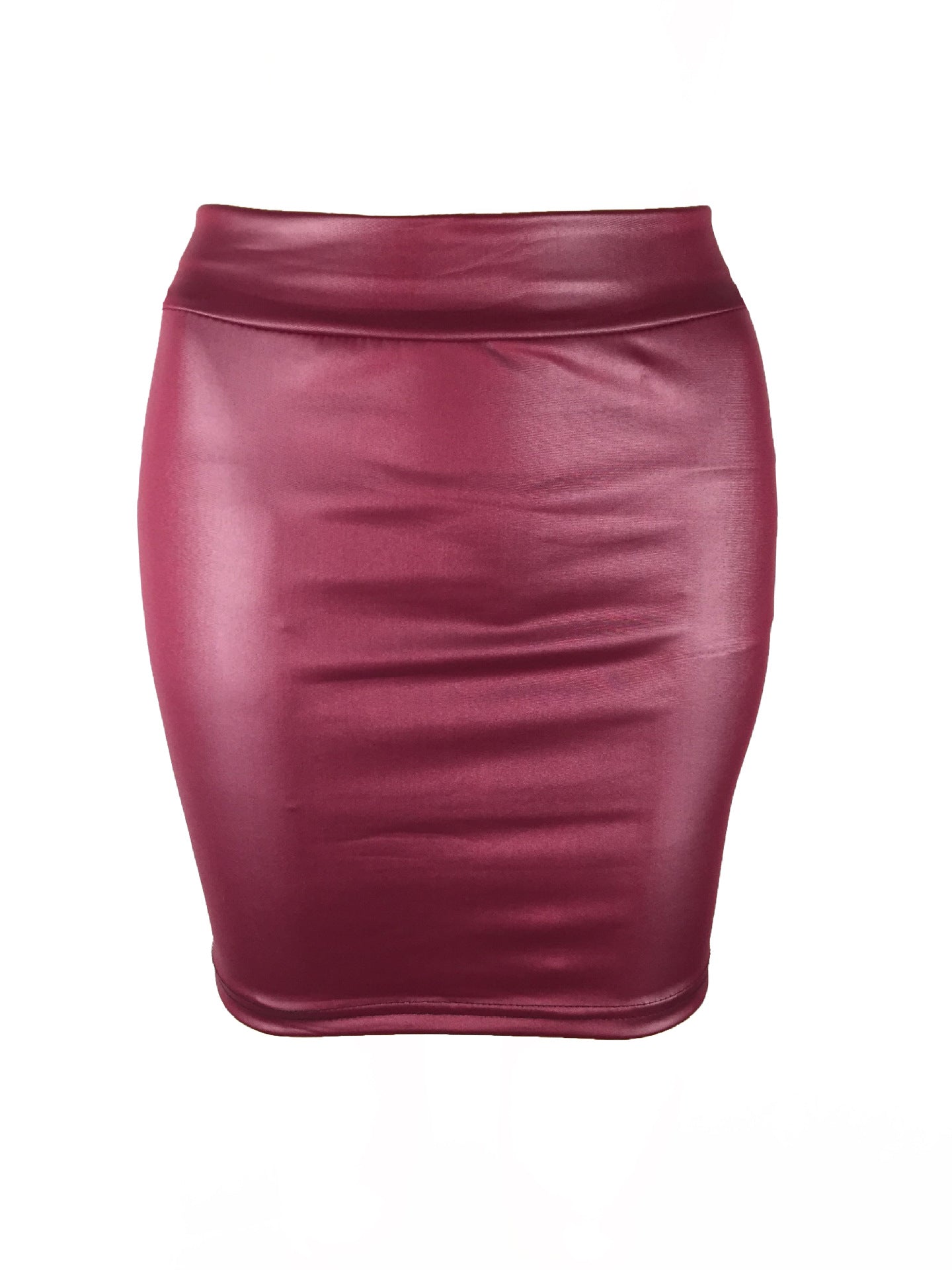 S-3XL Korean Women's Imitation Leather Base Skirt Matte Imitation Leather Skirt Imitation PU Hip Skirt Summer Skirt