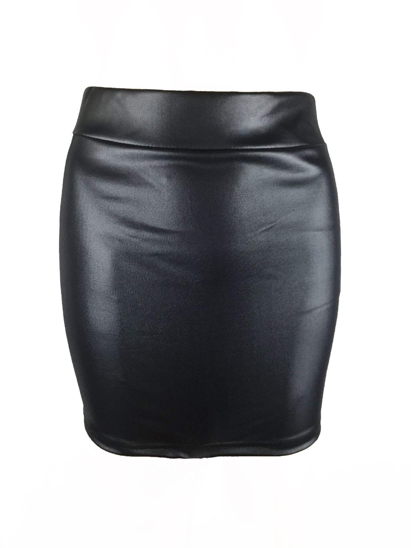 S-3XL Korean Women's Imitation Leather Base Skirt Matte Imitation Leather Skirt Imitation PU Hip Skirt Summer Skirt