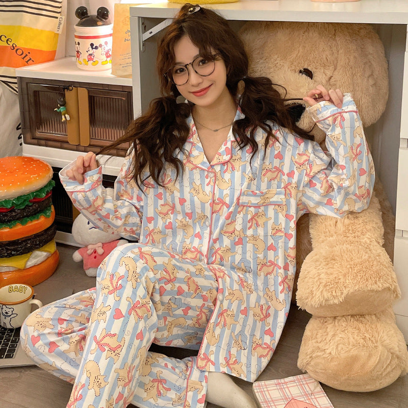 Women's Long-sleeved Pajamas Homewear Suit