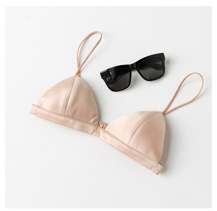 Thin Shoulder Straps, Black Small Wrap Bra, Beautiful Back Tube Top, Sexy Small Bra, Elastic Camisole, Versatile Intimates for Women