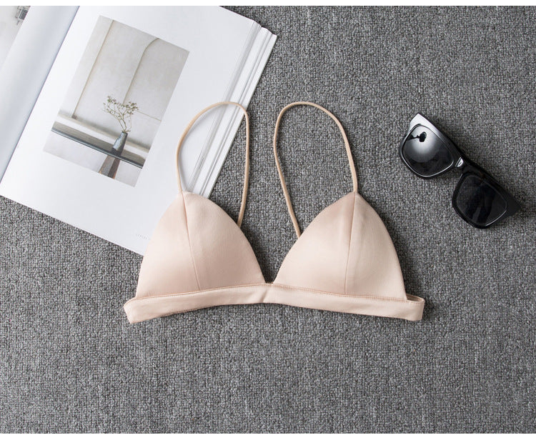 Thin Shoulder Straps, Black Small Wrap Bra, Beautiful Back Tube Top, Sexy Small Bra, Elastic Camisole, Versatile Intimates for Women