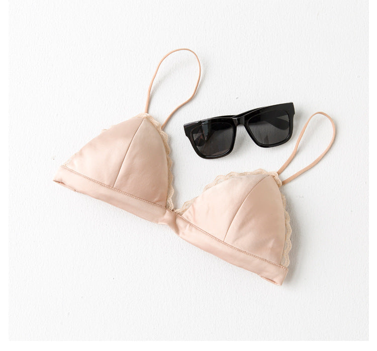 Thin Shoulder Straps, Black Small Wrap Bra, Beautiful Back Tube Top, Sexy Small Bra, Elastic Camisole, Versatile Intimates for Women