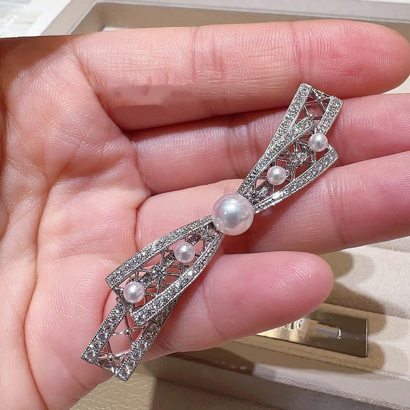 Chanel-style Bow Multi-pearl Brooch For Women