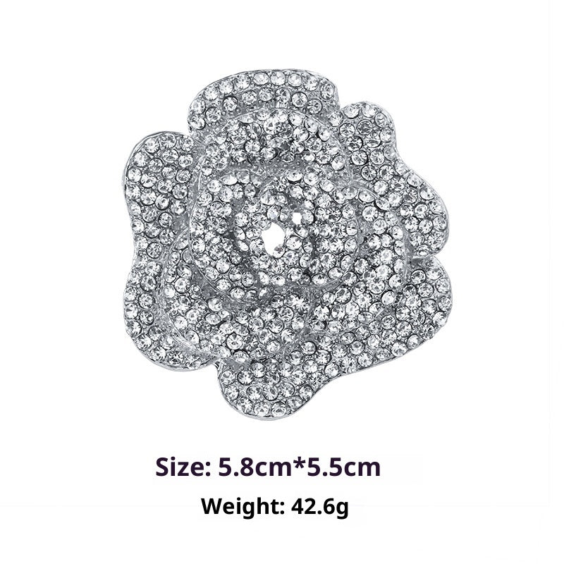 Minimalist Pearl Floral Brooch With Diamond Flower Accessory Pin