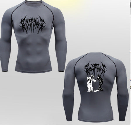 2D Printed Tights T-shirt Quick-drying High Elastic Sports Top Men's Workout Clothes