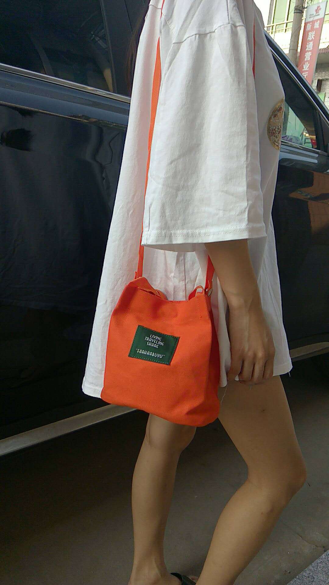 Women's Bag 2017 Korean Style Fashionable New Arrival Canvas Bucket Small Bag Casual Fashionable Simple Shoulder Bag Women's Crossbody Bag