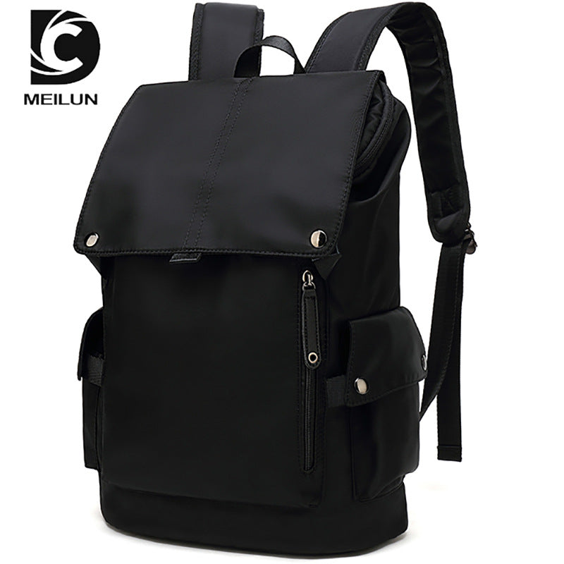 Fashionable and Personalized Male High School Student College Bag Casual Korean Style Large Capacity Campus Black Backpack