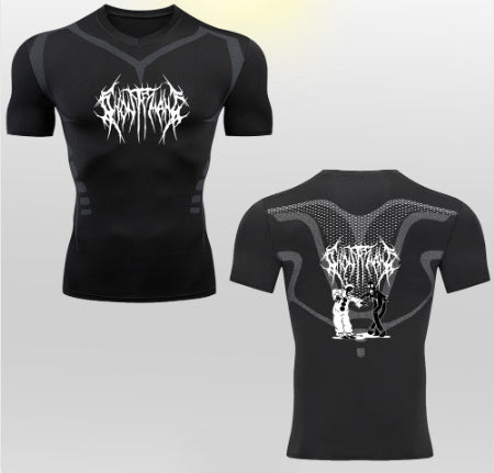 2D Printed Tights T-shirt Quick-drying High Elastic Sports Top Men's Workout Clothes