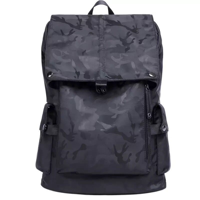 Fashionable and Personalized Male High School Student College Bag Casual Korean Style Large Capacity Campus Black Backpack
