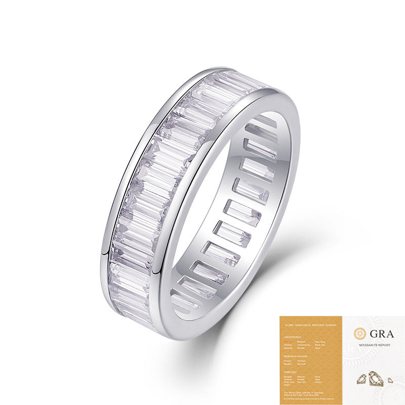 High-grade Versatile European And American Non-fading Ring Moissanite Women