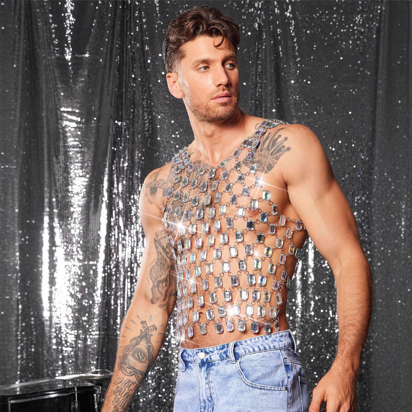 Heavy Metal Style Gem Vest Top