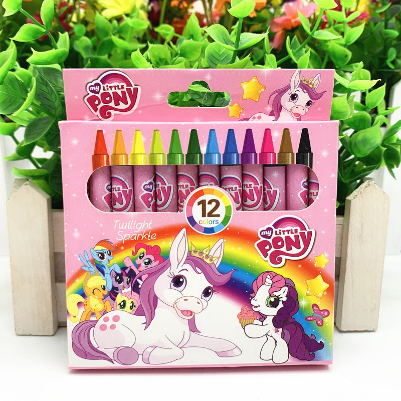 Primary school stationery crayon 12 color set cartoon kindergarten gift painting oil painting stick children small prize gift