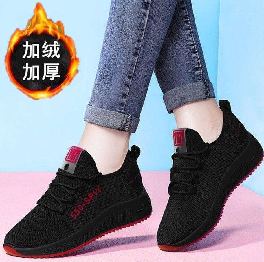 A generation of spring and autumn canvas shoes old Beijing cloth shoes women's soft bottom sneakers breathable casual shoes plus velvet cotton shoes