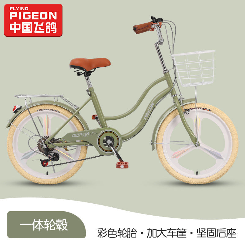 Flying Pigeon Bicycle Women's Medium and Large Student Adult Lady Commuting Lightweight 20inch 22inch 24inch Variable Speed Scooter