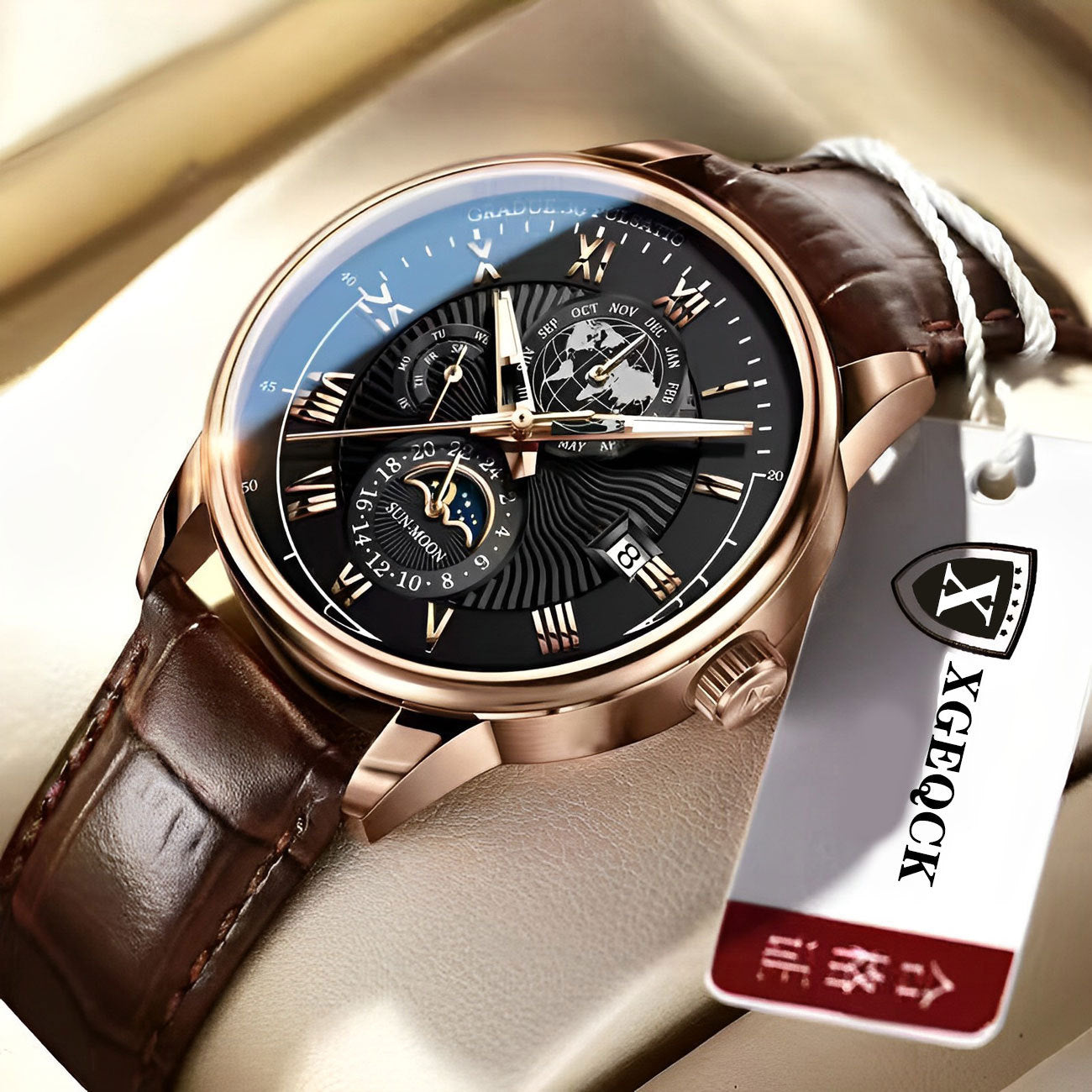 2024 new automatic movement Men's Watch fashion business trend Korean luminous calendar watch men's watch