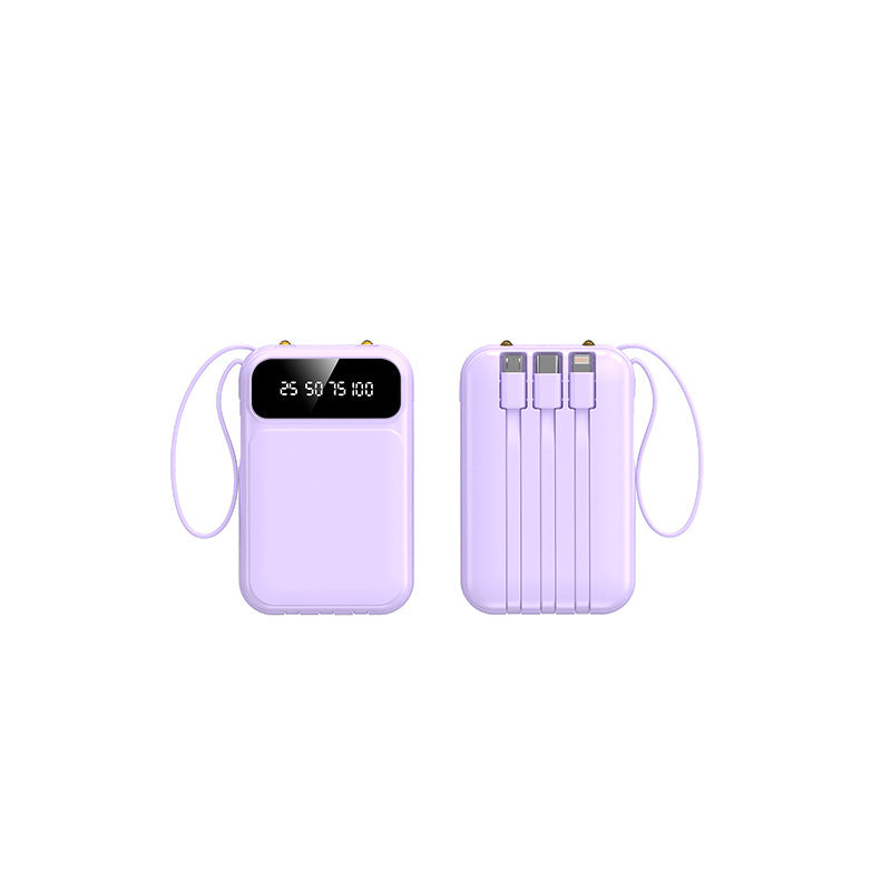 Fast Charging Power Bank with 3C Certification, 20000Mah Large Capacity, Mini Portable Power Bank with Cable, Custom Design