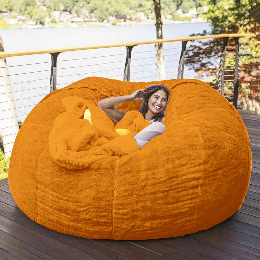 Amazon Lazy Sofa Sponge Bed Bean Bag Double Three-Person Bedroom Plush Bean Rice Fabric Recliner Jacket