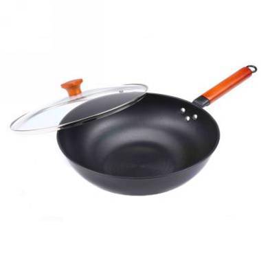 Three-Piece Gift wok flat bottom non-stick old-fashioned iron pot household soup pot steamer multi-functional breakfast frying pan wholesale