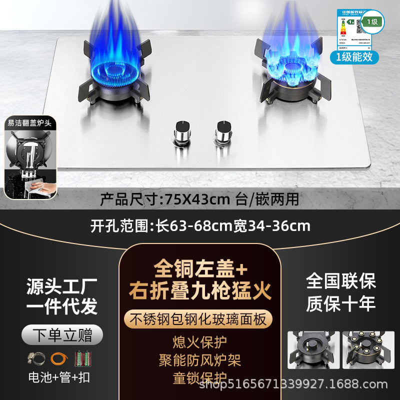 Gas Stove Double Stove Household Foldableing Double Fire Stove Gas Stove Liquefied Gas Natural Gas Stove Gas Stove