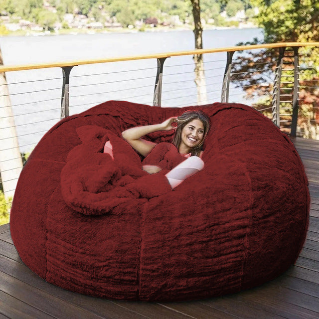 Amazon Lazy Sofa Sponge Bed Bean Bag Double Three-Person Bedroom Plush Bean Rice Fabric Recliner Jacket