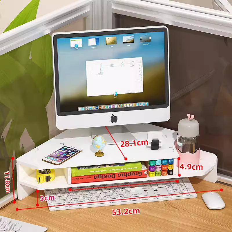 Desktop Monitor Computer Elevated Double-Layer Display Stand Office Desk Elevated Multi-Functional Storage Rack