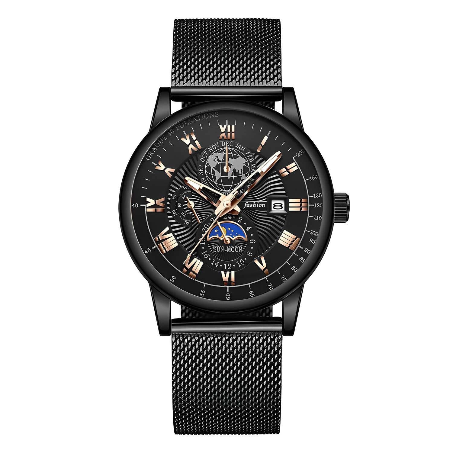 2024 new automatic movement Men's Watch fashion business trend Korean luminous calendar watch men's watch