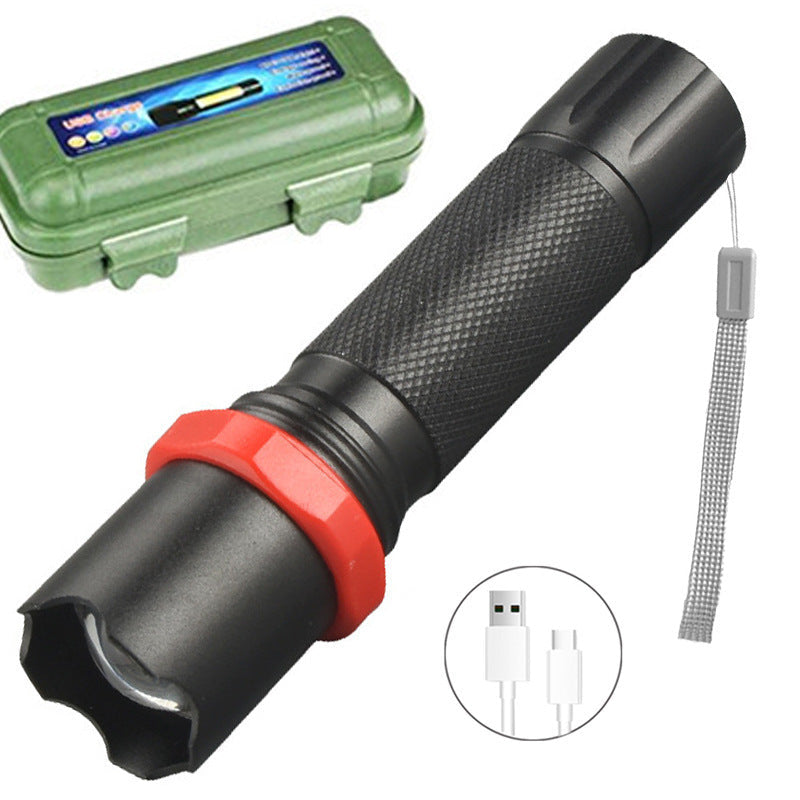 led flashlight rechargeable multi-purpose long-range portable super bright household mini portable side light