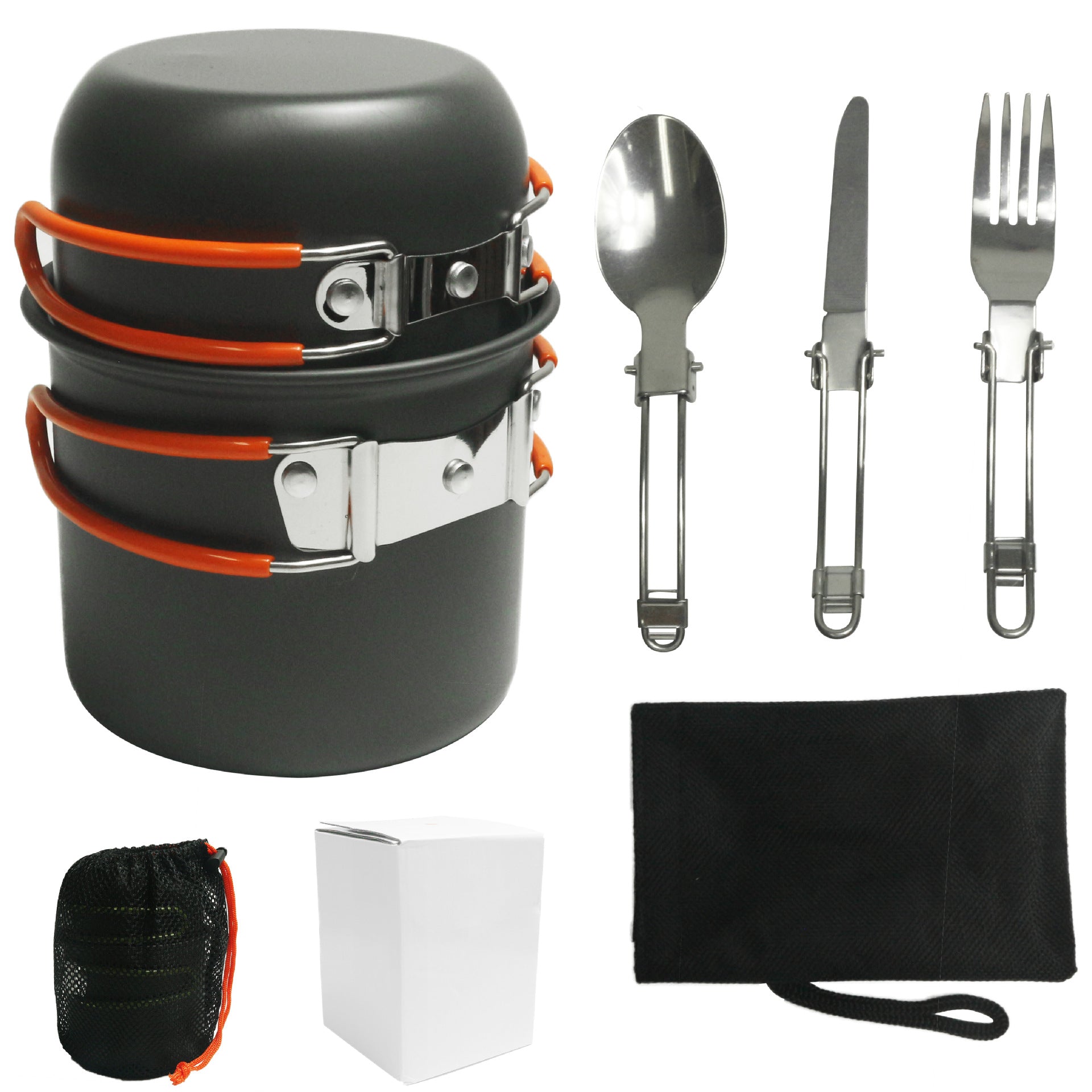 Outdoor Products Amazon Best-Selling Outdoor Pot Set for 1-2 People Portable Camping Cookware with Tableware Ds-101