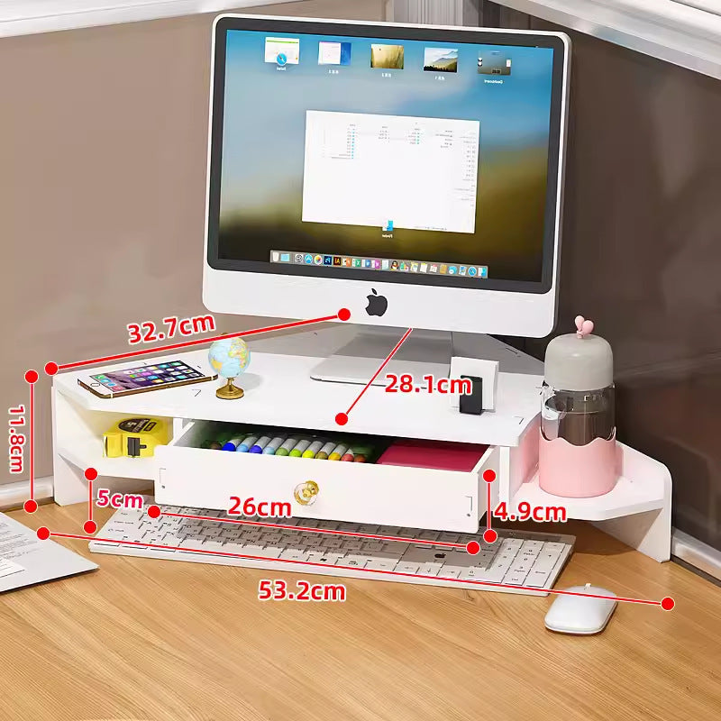 Desktop Monitor Computer Elevated Double-Layer Display Stand Office Desk Elevated Multi-Functional Storage Rack