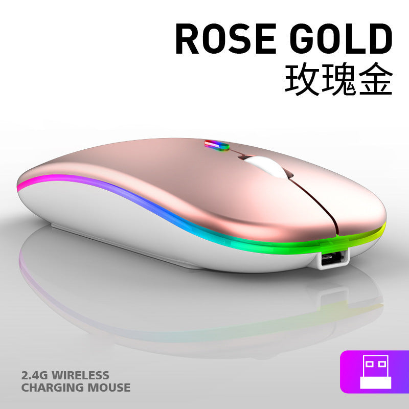 Rechargeable Wireless Bluetooth Dual-Mode Silent Mouse, Compatible with Mobile Phones and Tablets, Three-Mode