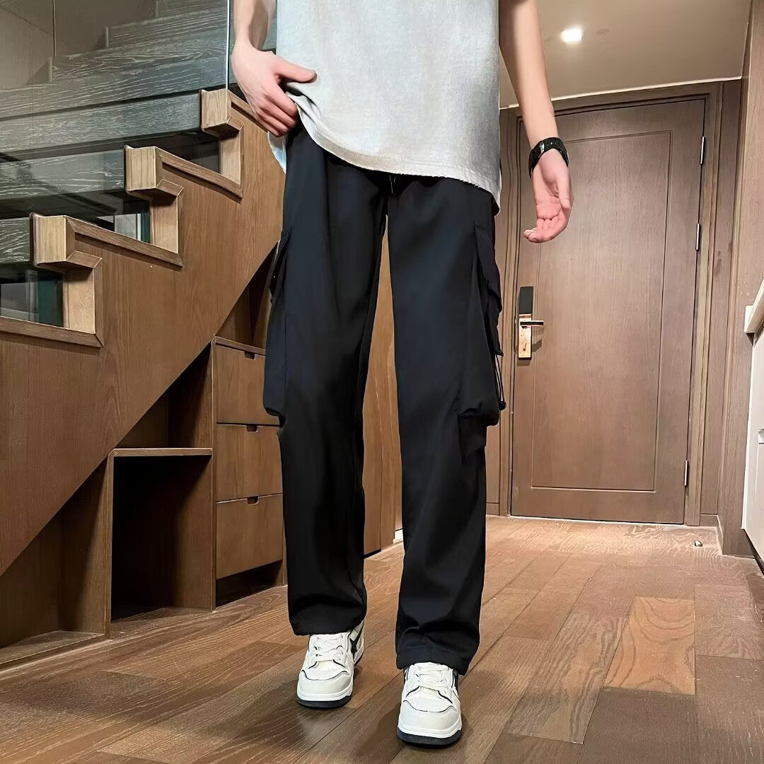 Charging Pants Men's Summer Thin Straight Cleanfit Design Overalls American High Street Waterproof Casual Pants