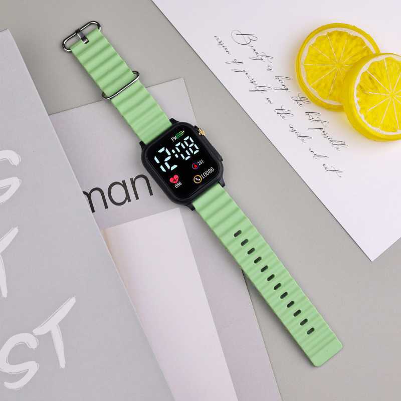New Love Square Led Electronic Watch Creative Ocean Wave with Digital Luminous Watch for Women