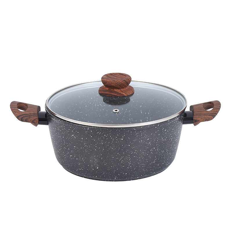 Granite Maifan Stone Non-Stick Cookware Set Open Flame Induction Double Bottom Dishwasher Pfoa Free
