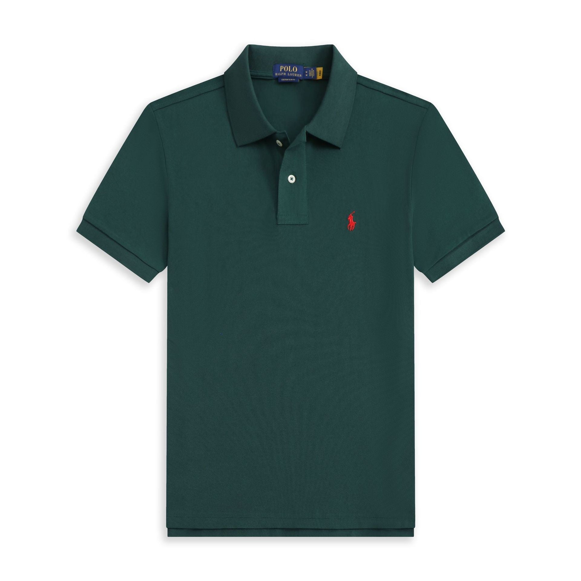 Summer Export Rlpolo Shirt Men's Short-Sleeved T-Shirt Lapel Pony Logo Embroider Casual Wear Simple and Casual