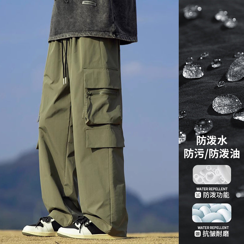 Functional Cargo Pants for Men, Spring and Autumn Outdoor Hiking Sports Pants, Trendy Loose Plus-Size Casual Long Pants
