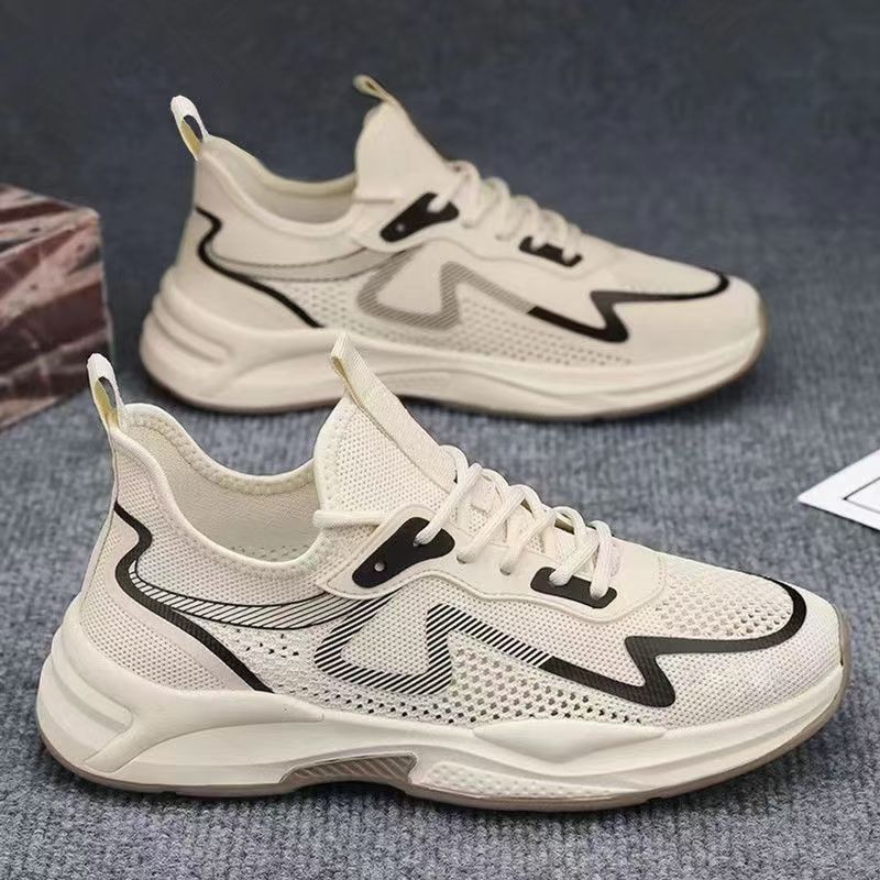2025 Men's Shoes Spring and Autumn Casual Shoes Men's Fashionable All-match sneaker Men's Shoes Flying Woven Breathable Mesh Cloth Shoes
